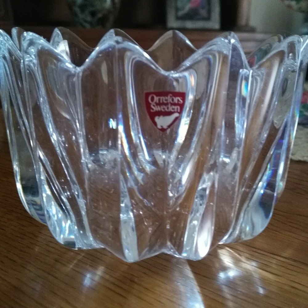 Genuine Orrefors Sweden Crystal Candy Dish